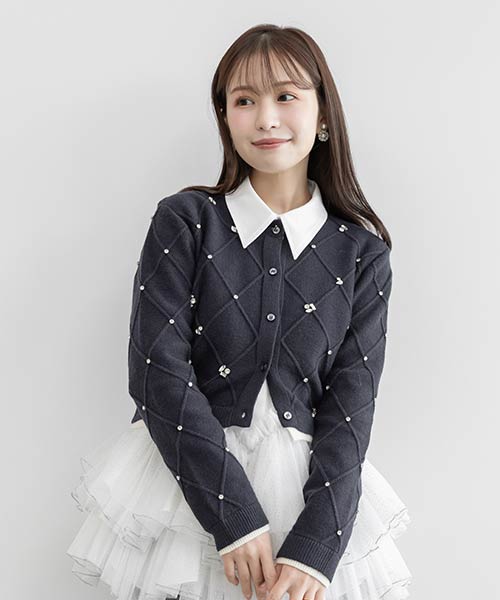 【Decorative Knit】ビジューニットカーディガン