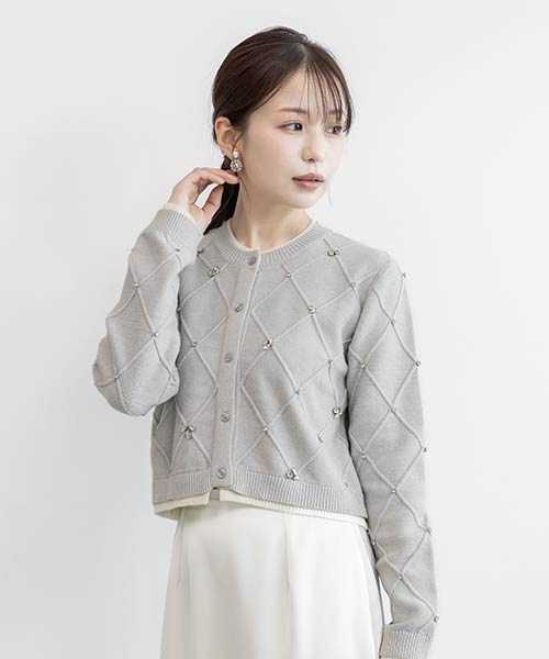 【Decorative Knit】ビジューニットカーディガン