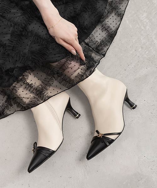 モノグラムナローベルトショートブーツ