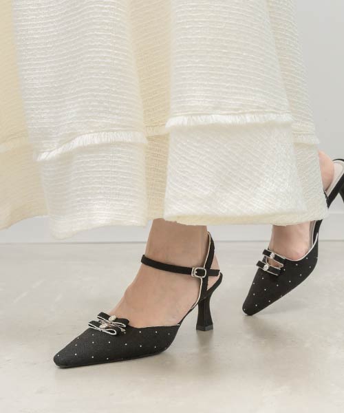 【26SS】ミニリボンアンクルストラップパンプス