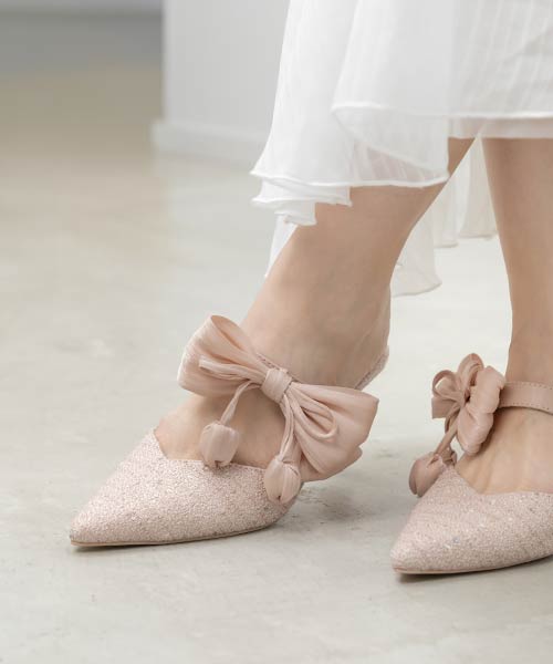 【Tulip Collection】2WAY チューリップリボンミュールパンプス