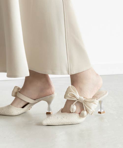 【Tulip Collection】2WAY チューリップリボンミュールパンプス