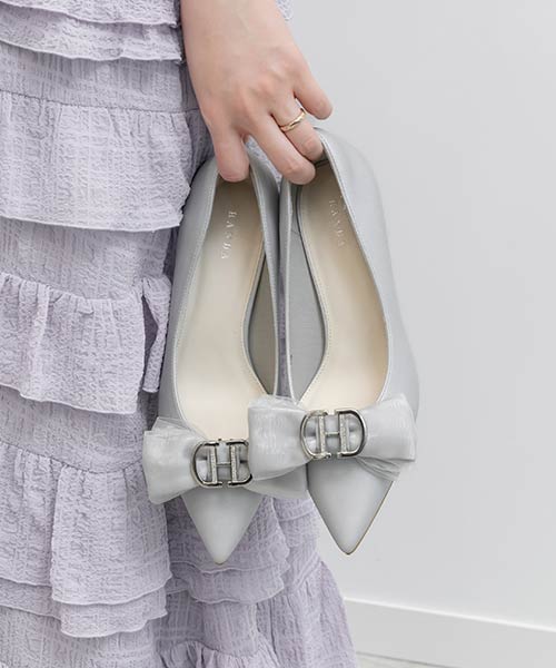 2WAY シアーシフォンリボンパンプス