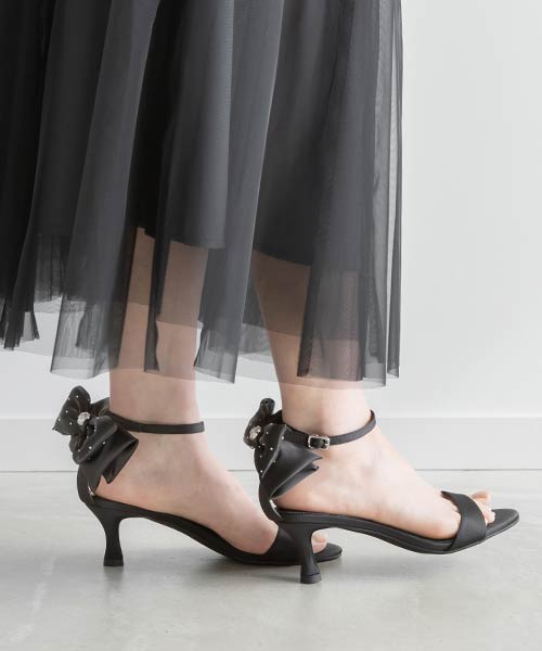 2WAY リボンアンクルストラップサンダル