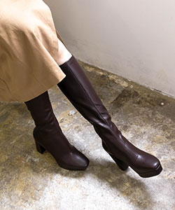 【SALE】ソフト ストレッチ ボリュームストームロングブーツ