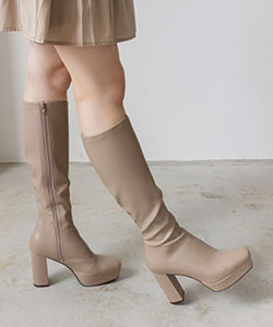 【SALE】ソフト ストレッチ ボリュームストームロングブーツ
