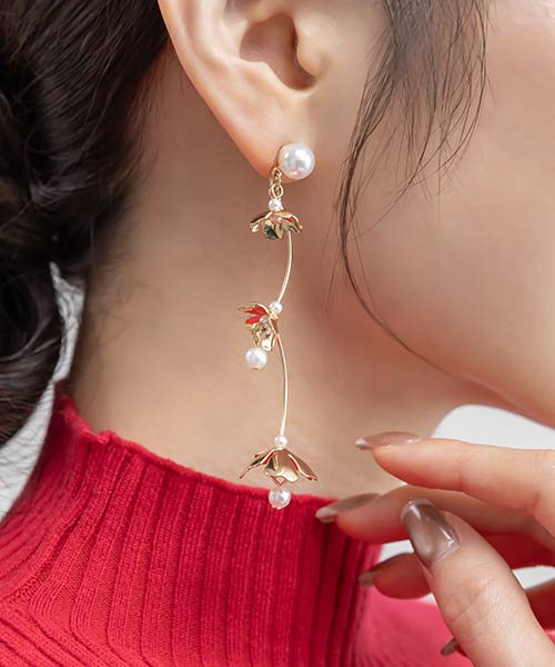 スウィングフラワーピアス