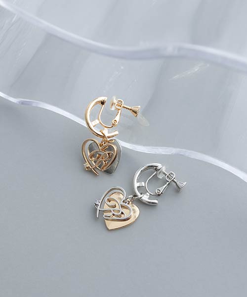 【Heart Collection】ハートフープイヤリング