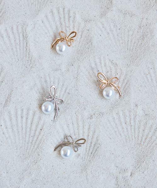 パールリボンピアス