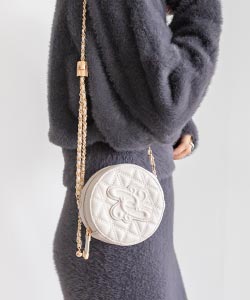 【SALE】モノグラムキルティングミニラウンドバッグ