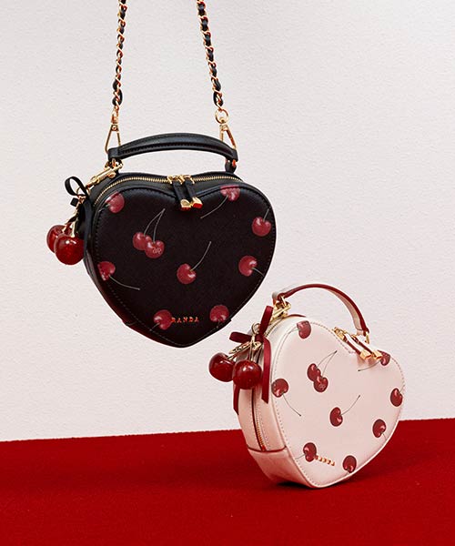 【Cherry Collection】2WAYチェリープリントハートバッグ