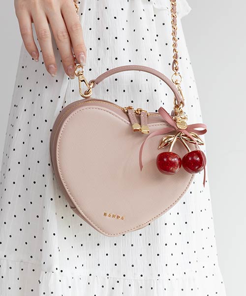 【Cherry Collection】2WAYチェリープリントハートバッグ