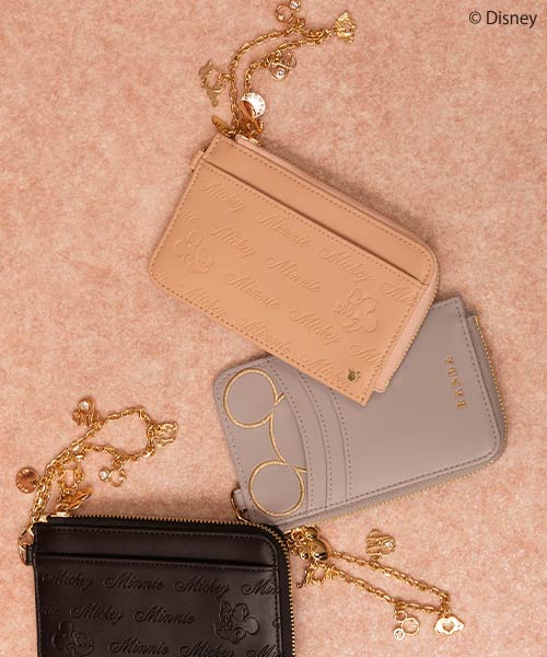 【SALE】【Mickey&Minnie】/チャーム付きフラグメントケース