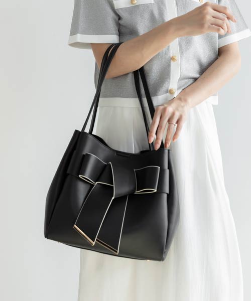 【WEB限定カラーあり】【A4対応】リボントートバッグ