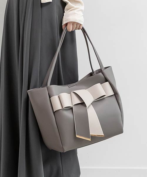 【WEB限定カラーあり】【A4対応】リボントートバッグ