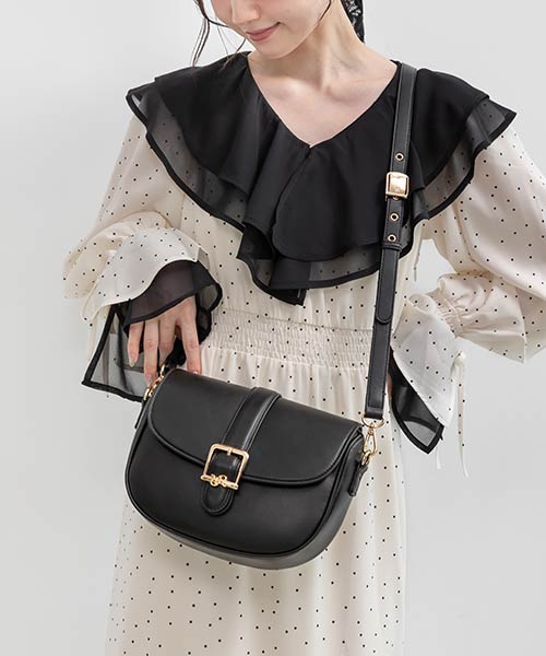 2WAY モノグラムバックルショルダーバッグ