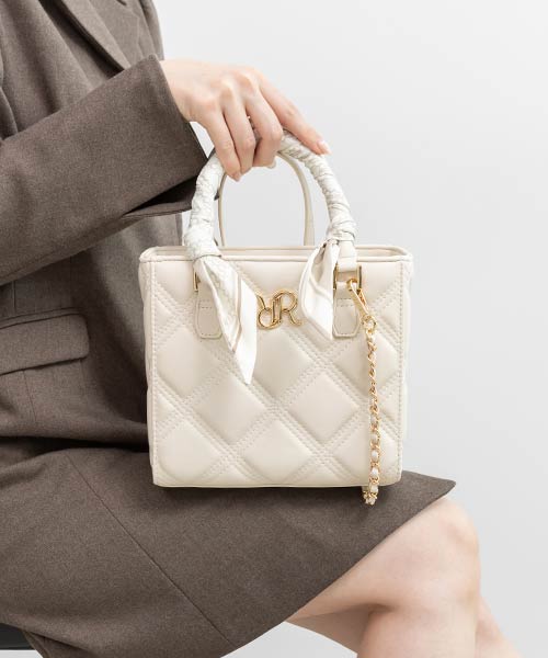 【WEB限定カラーあり】2WAY モノグラムスカーフキルティングハンドバッグ