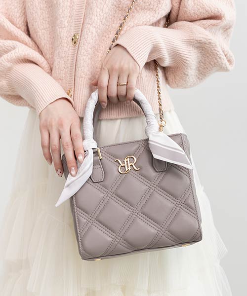 【WEB限定カラーあり】2WAY モノグラムスカーフキルティングハンドバッグ