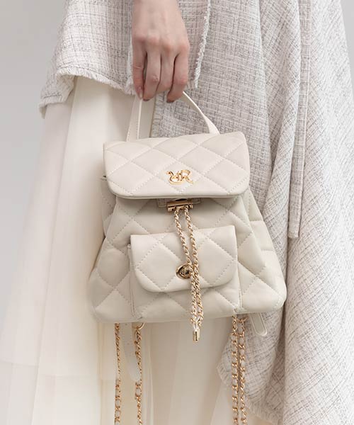 キルティングデザインリュックバッグ