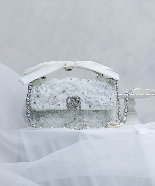 【LUXURY ITEM】マルチウェイ リボンハンドル3Dフラワーバッグ