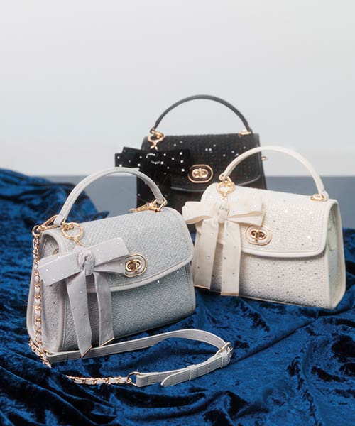 【Holiday Collection】2WAY リボンチャームハンドバッグ