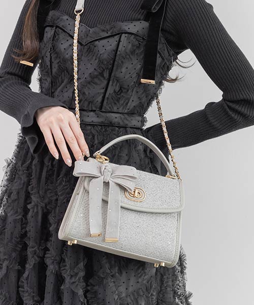 【Holiday Collection】2WAY リボンチャームハンドバッグ