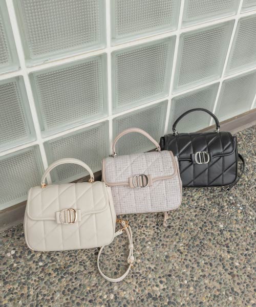 2WAY ビジューパーツキルティングハンドバッグ