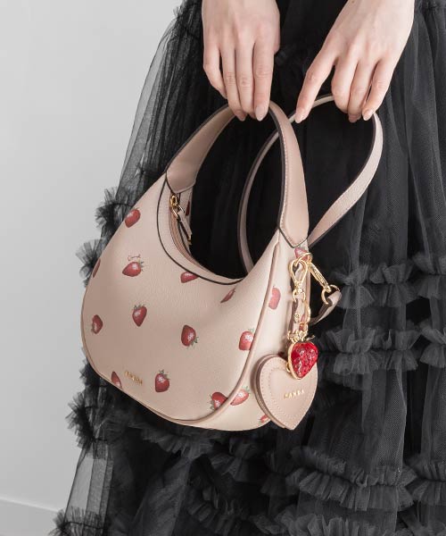 【Cherry＆Strawberry】2WAY ハーフムーンショルダーバッグ