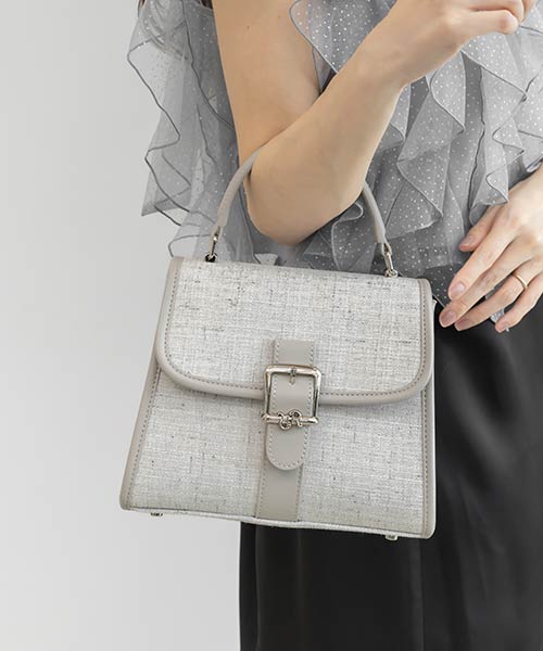 2WAY モノグラムバックルハンドバッグ