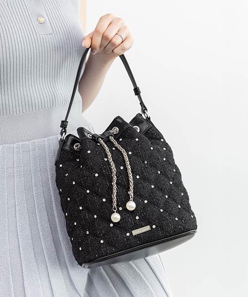 2WAY ビジューキルティングショルダーバッグ