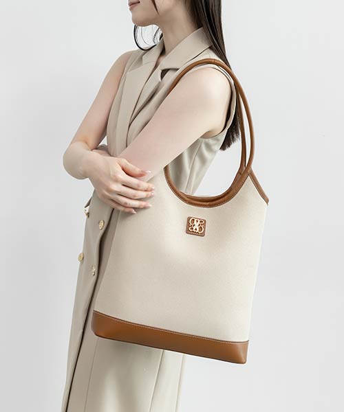 【A4対応】ロングハンドルモノグラムトートバッグ