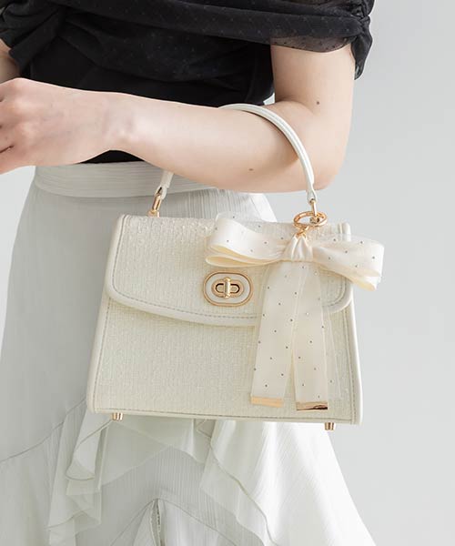 2WAY リボンチャームハンドバッグ