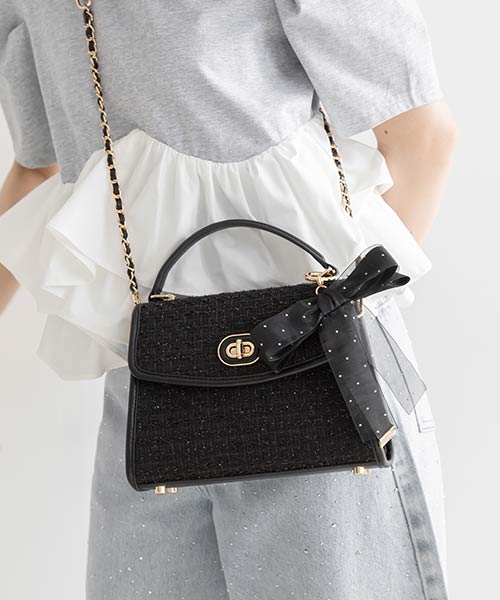 2WAY リボンチャームハンドバッグ