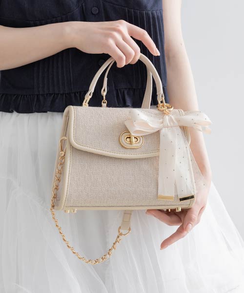 2WAY リボンチャームハンドバッグ