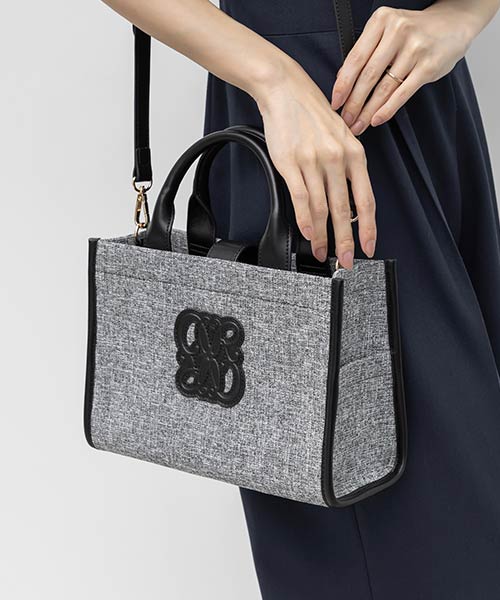2WAY サマーツイードモノグラムデザイントートバッグ