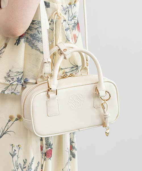 2WAY モノグラムエンボスミニボストンバッグ