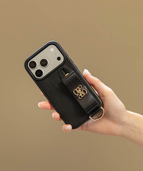 モノグラムリボンデザインスマートフォンケース