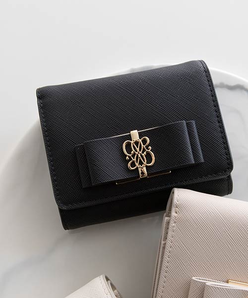 【再入荷】モノグラムリボン二つ折りウォレット