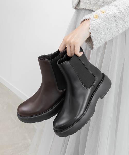 ボリュームソールベーシックサイドゴアブーツ