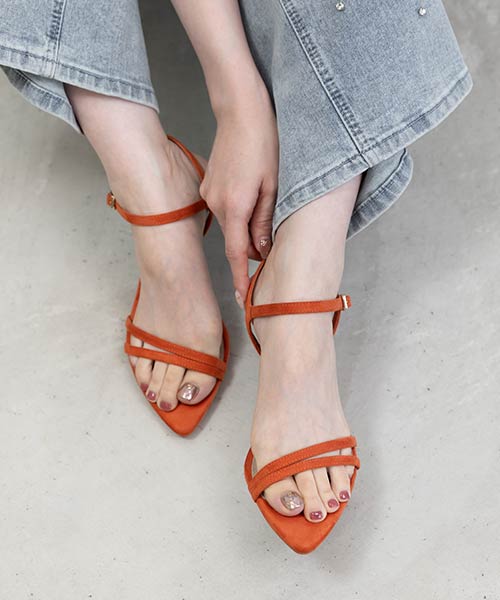 【SALE】バックコンシャスヒールストラップサンダル