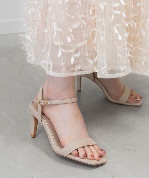 【SALE】メタリックラインストラップサンダル
