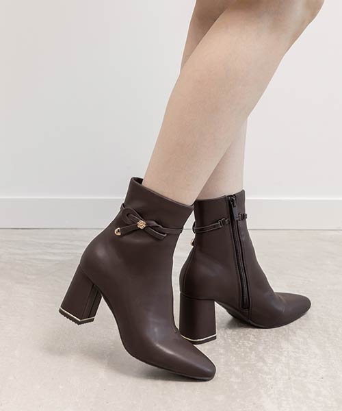 2WAY 晴雨兼用 モノグラムリボンベルトショートブーツ