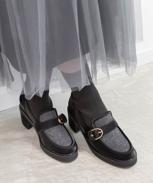 ローファーデザインニットドッキングブーツ