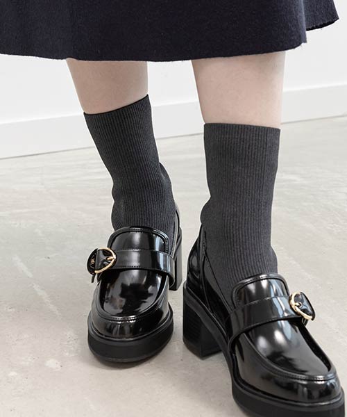 ローファーデザインニットドッキングブーツ