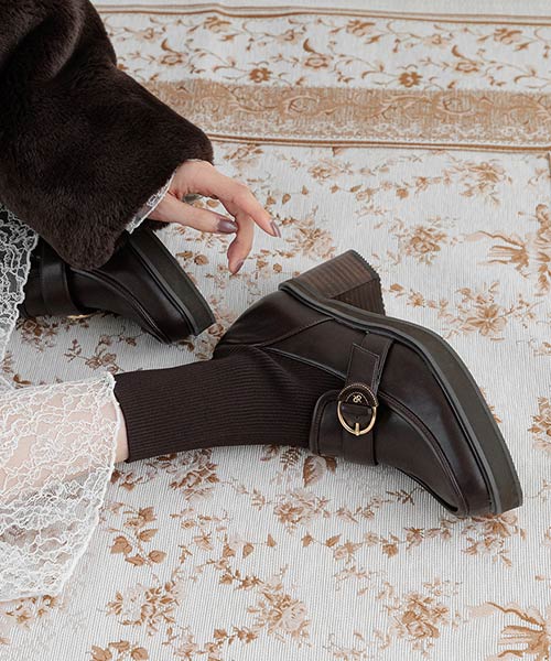 ローファーデザインニットドッキングブーツ