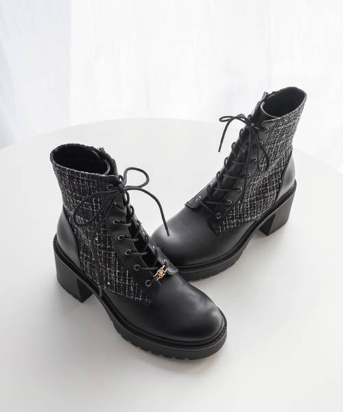 2WAY モノグラムパーツレースアップショートブーツ