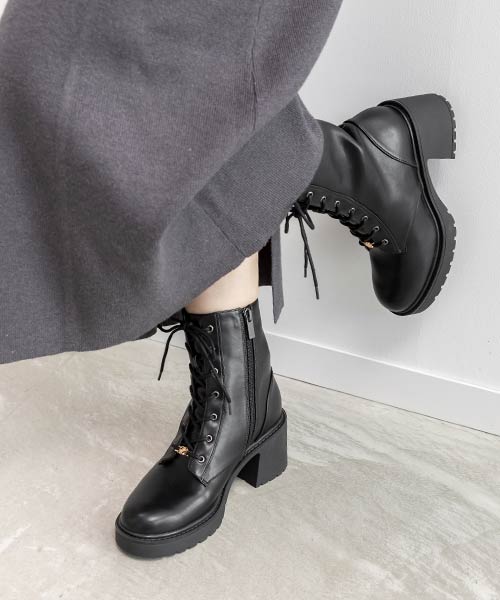 2WAY モノグラムパーツレースアップショートブーツ
