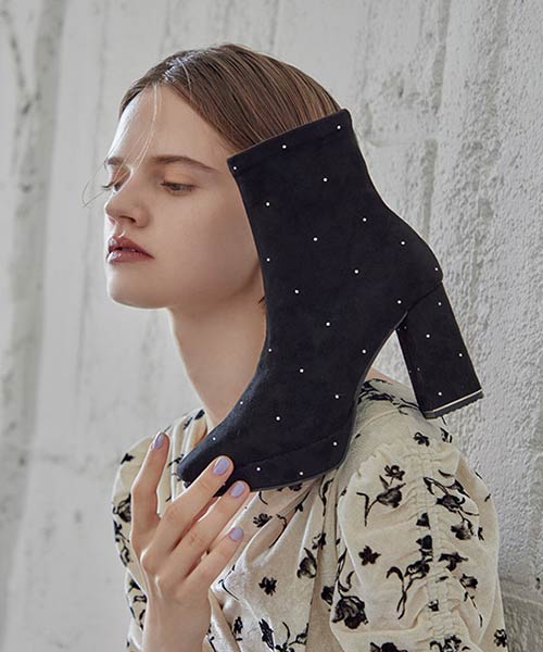 ストーンデザインストレッチショートブーツ