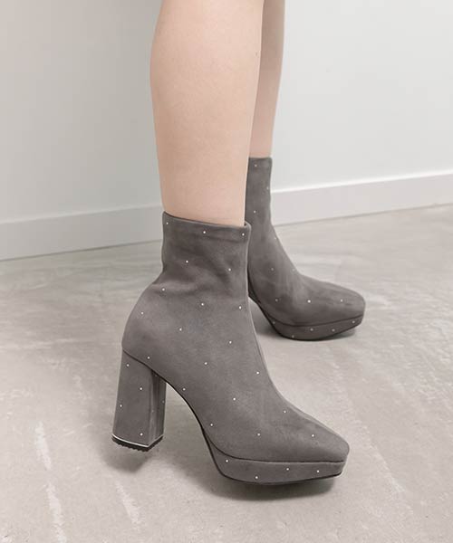 ストーンデザインストレッチショートブーツ