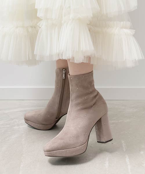 ストーンデザインストレッチショートブーツ